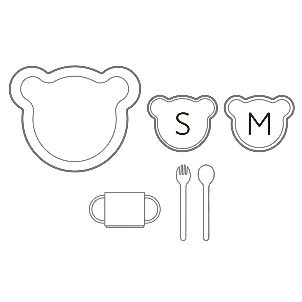 tak KIDS DISH GIFTBOX bear cutlery black 【JTN-1011-BK / 26706】