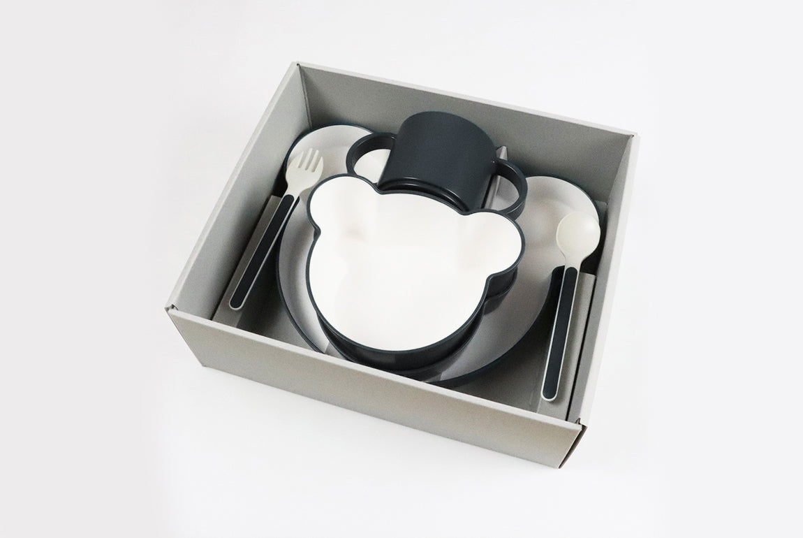 tak KIDS DISH GIFTBOX bear cutlery black 【JTN-1011-BK / 26706】