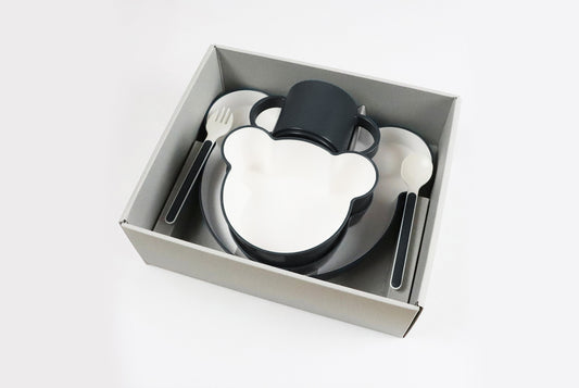 tak KIDS DISH GIFTBOX bear cutlery black 【JTN-1011-BK / 26706】